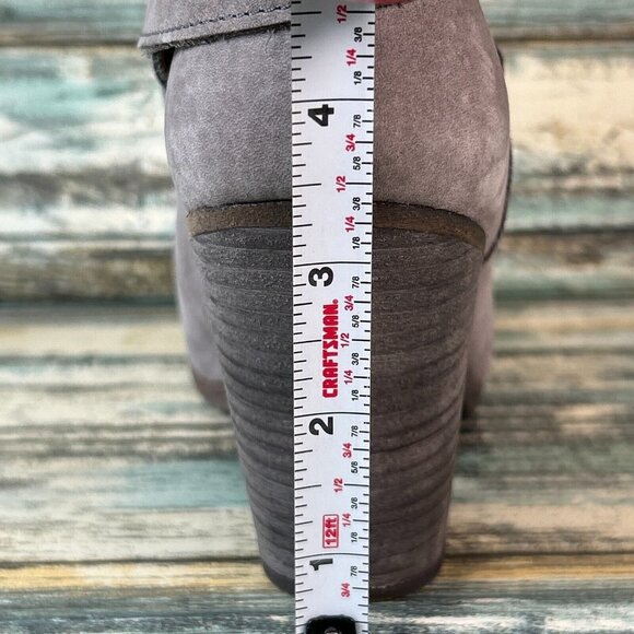 Rag & Bone Harrow Womens Sz 7 Ankle Bootie Gray Leather Block High Heel Slip On - Picture 11 of 12